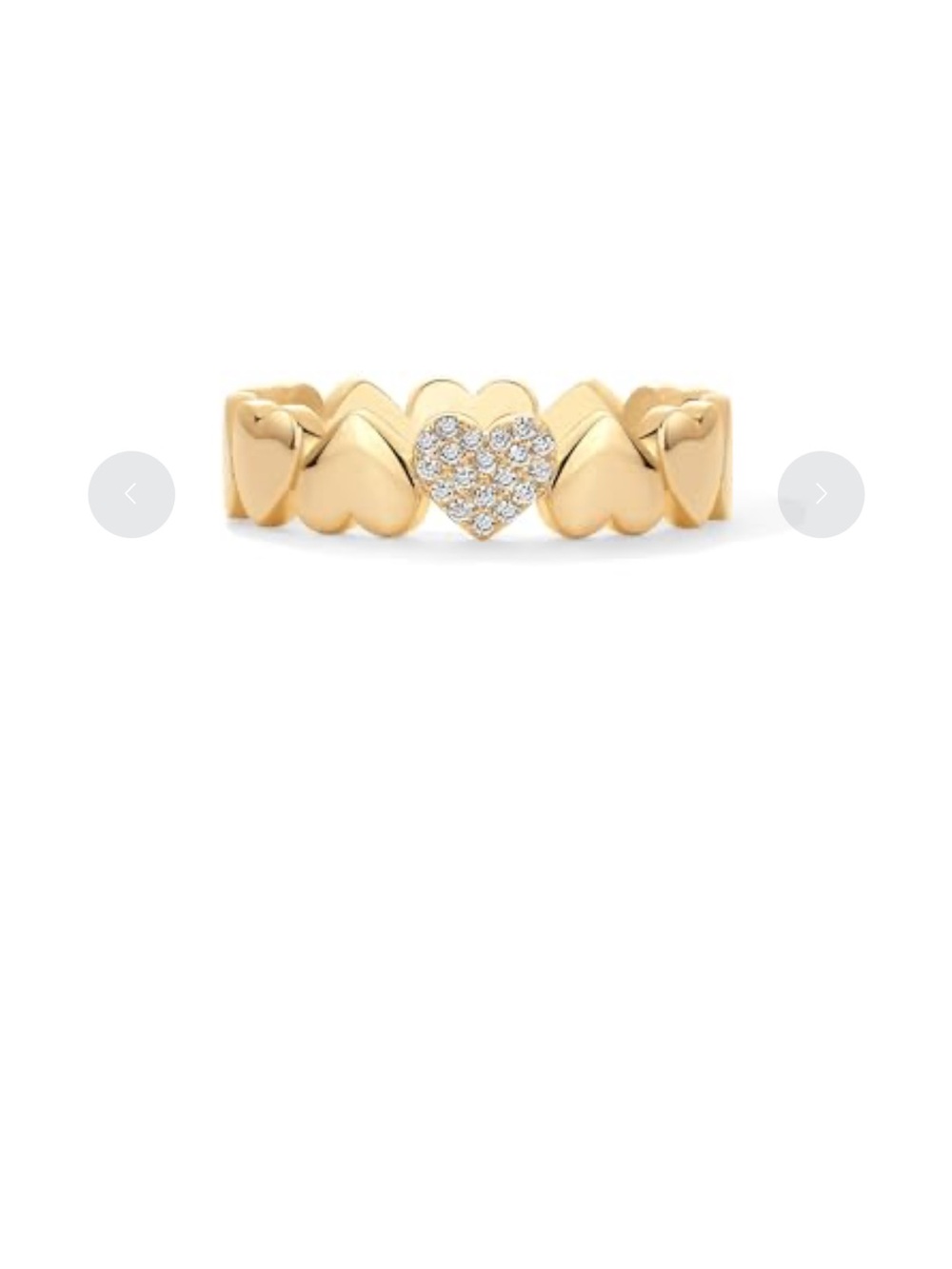 ✨ Gold Heart Link Ring with Pavé Center ✨